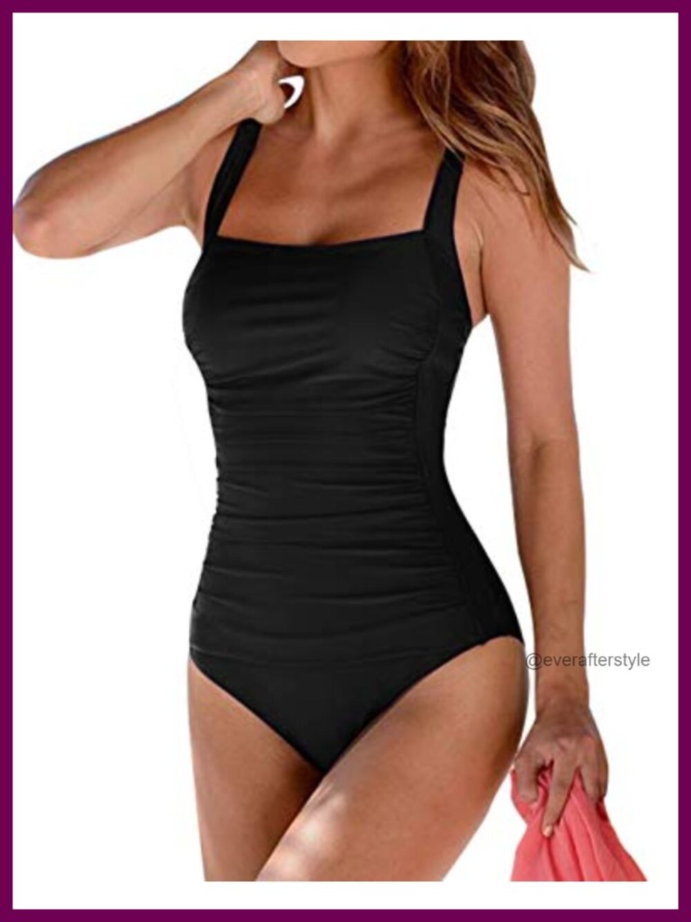 Vintage Padded Push Up One Piece Swimsuit Tummy Control Bathing Suit